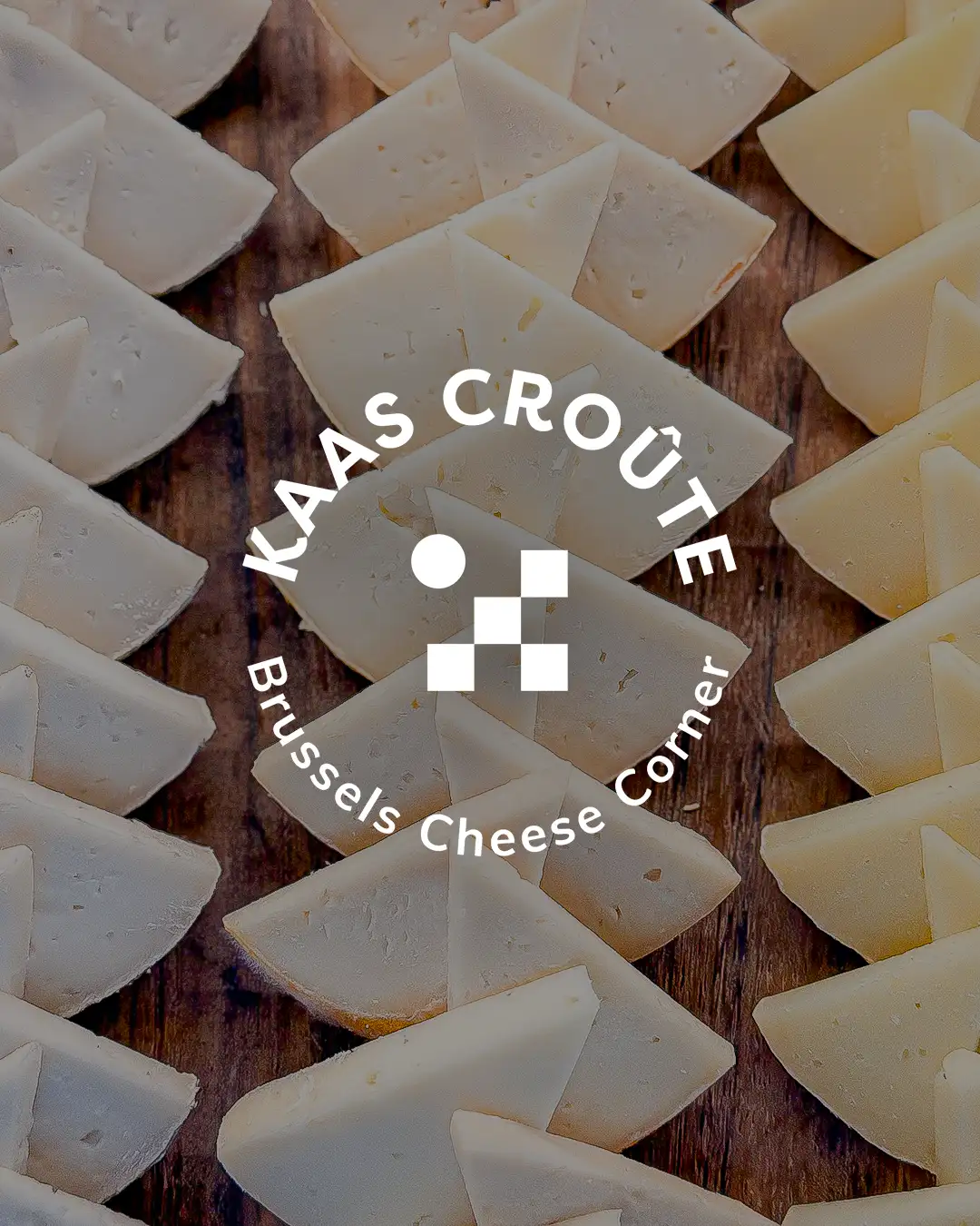 Selection of cheeses from Kaas Croûte at Marché Saint-Géry